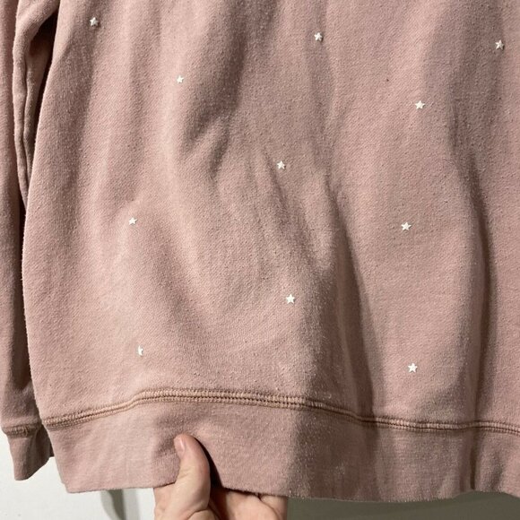 Junk Food Stay-Cation Pink Star Print Crew Neck Sweatshirt Size Small Loungewear - Picture 2 of 8